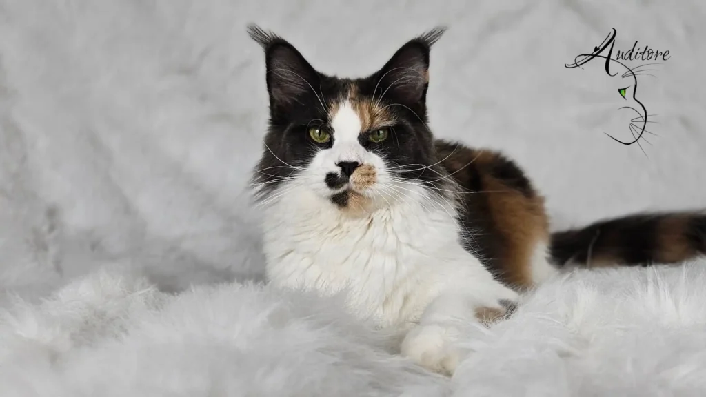 niebieska szylkretka z bielą Maine Coon