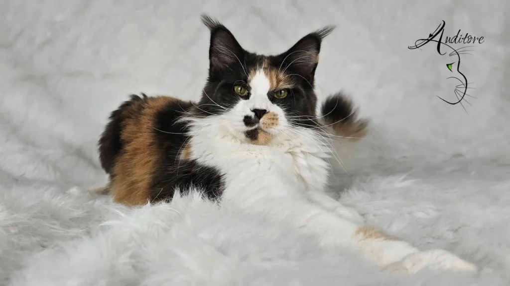 niebieska szylkretka z bielą Maine Coon